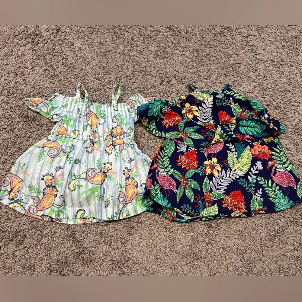 Bundle: baby girls Janie and Jack cold shoulder dresses size 12-18 months - Picture 2 of 7